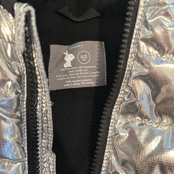 Primary Silver jacket 6-12mos guc - Picture 2 of 8